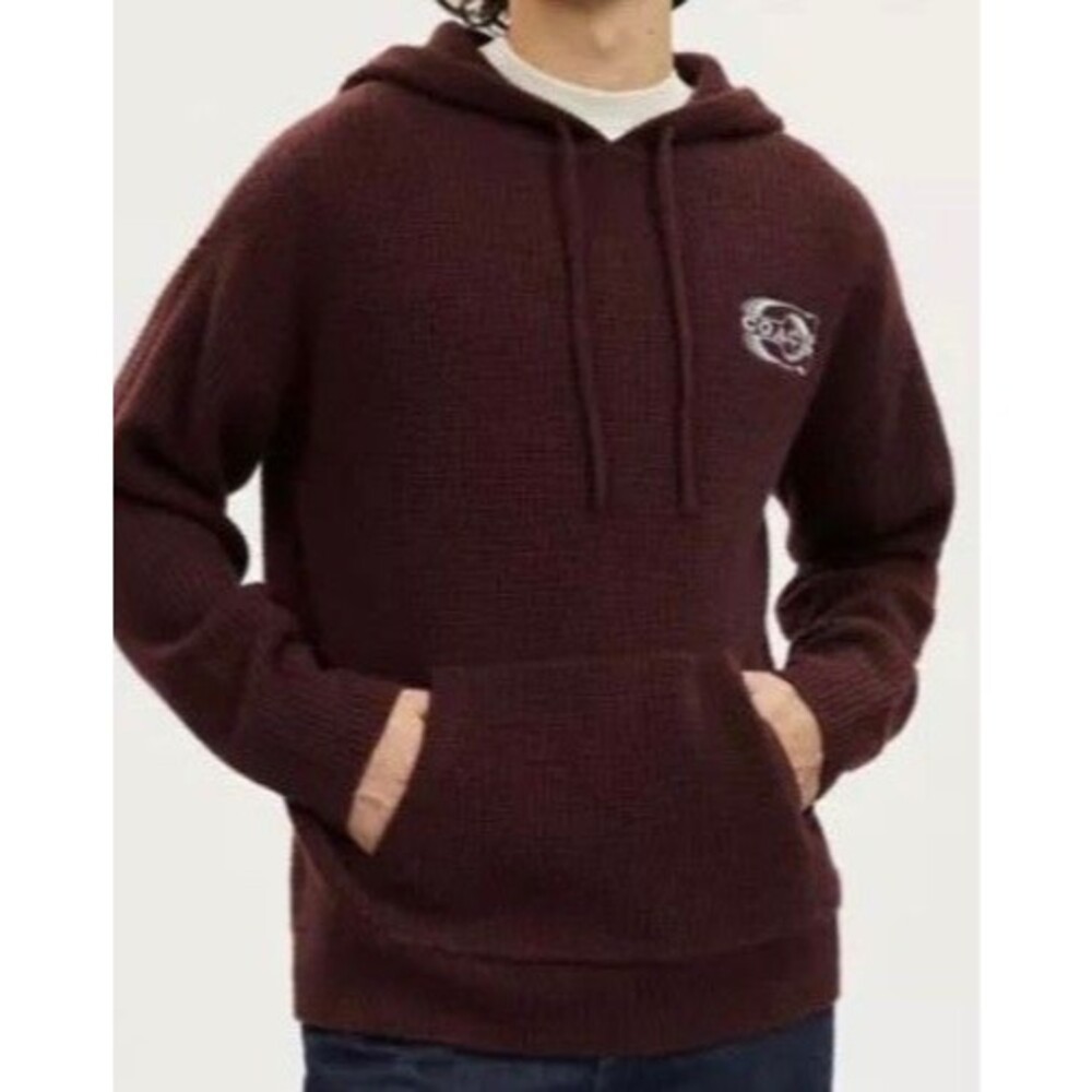 COACH Men's Wool Cashmere hoodie knit sweater CK739 pockets M